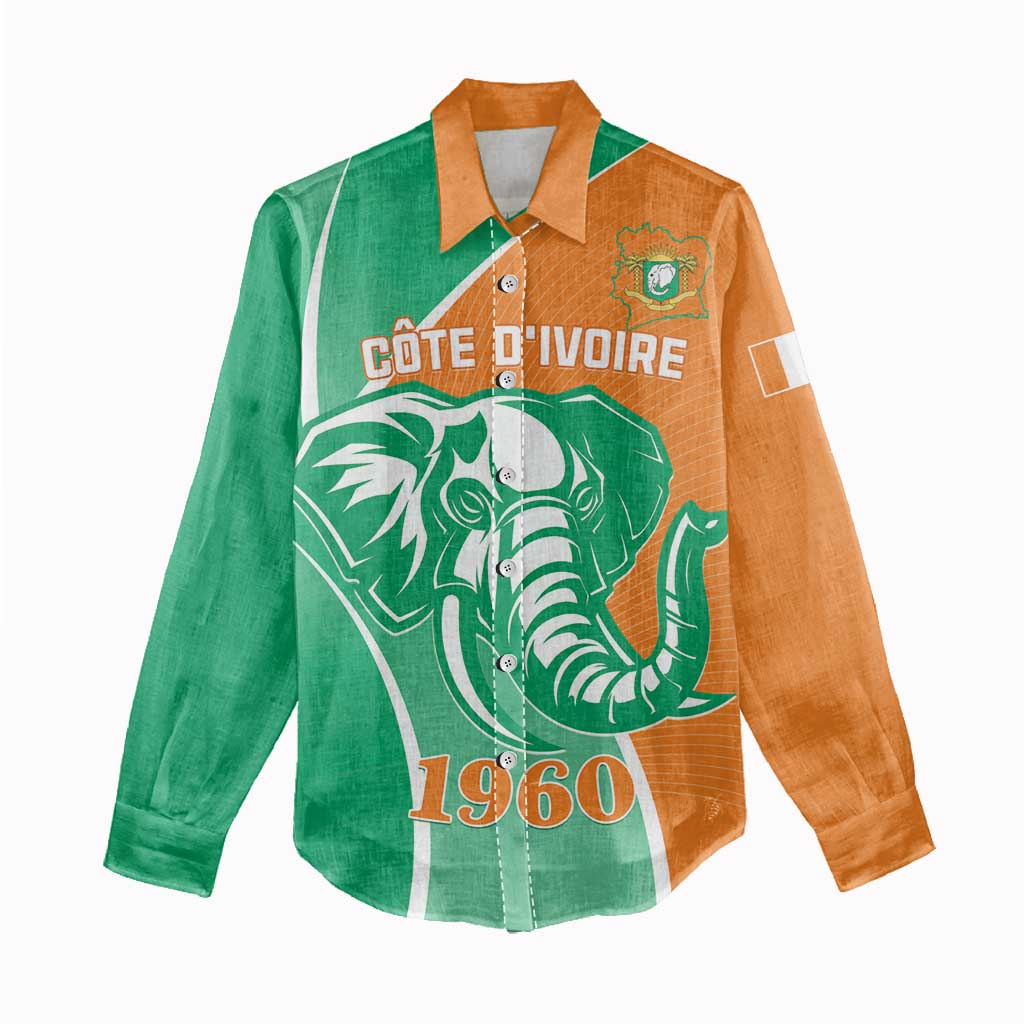 Ivory Coast Independence Day Women Casual Shirt Cote d Ivoire Elephant LT01