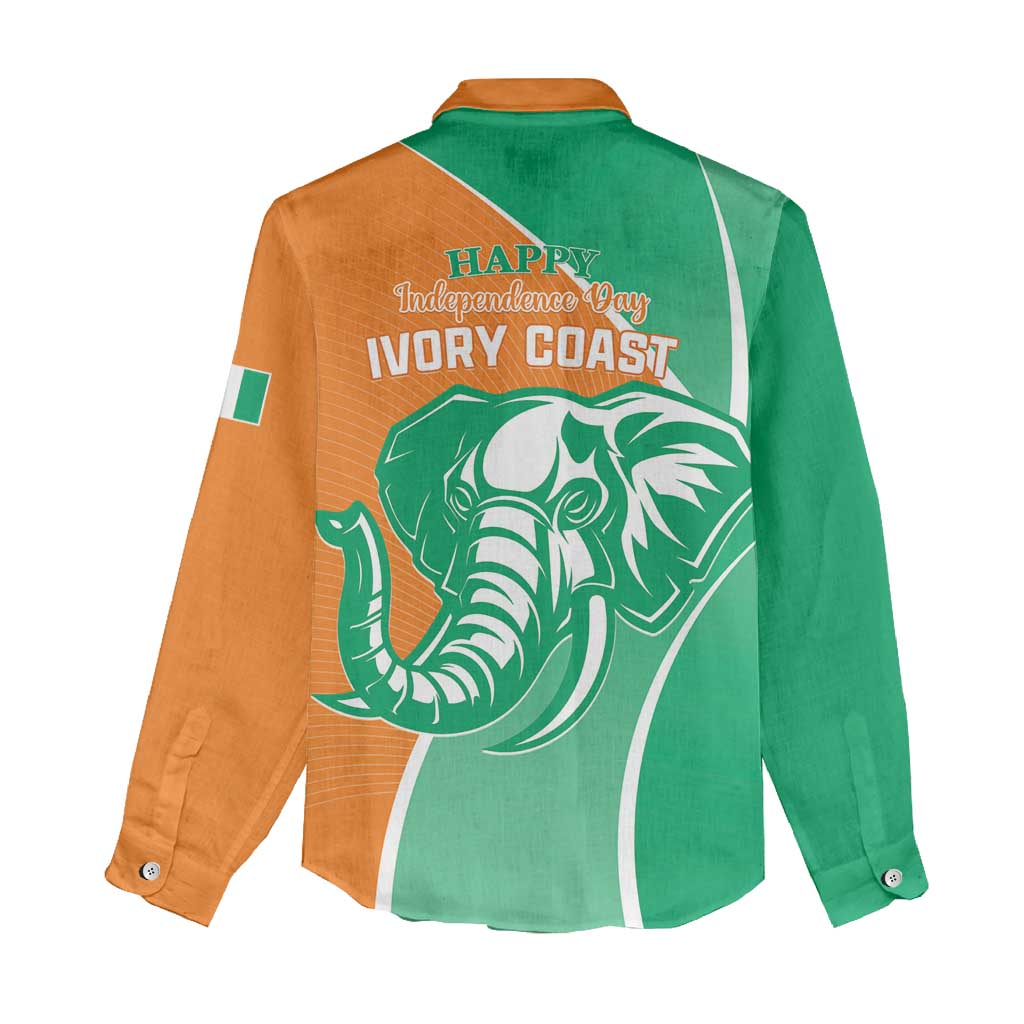 Ivory Coast Independence Day Women Casual Shirt Cote d Ivoire Elephant LT01