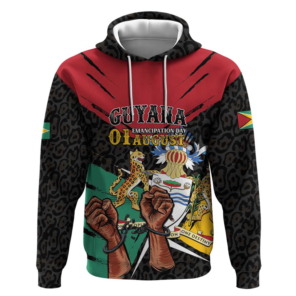 Personalized Guyana Emancipation Day Hoodie Jaguar Skin Pattern LT01