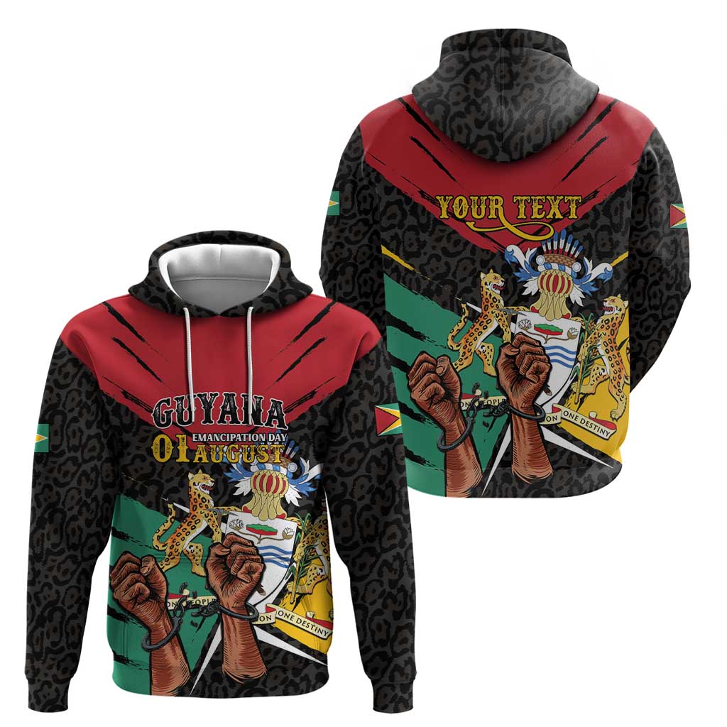 Personalized Guyana Emancipation Day Hoodie Jaguar Skin Pattern LT01