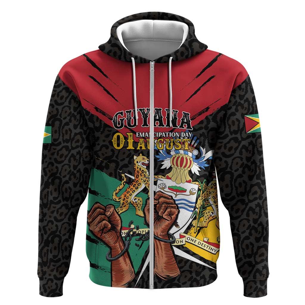 Personalized Guyana Emancipation Day Hoodie Jaguar Skin Pattern LT01
