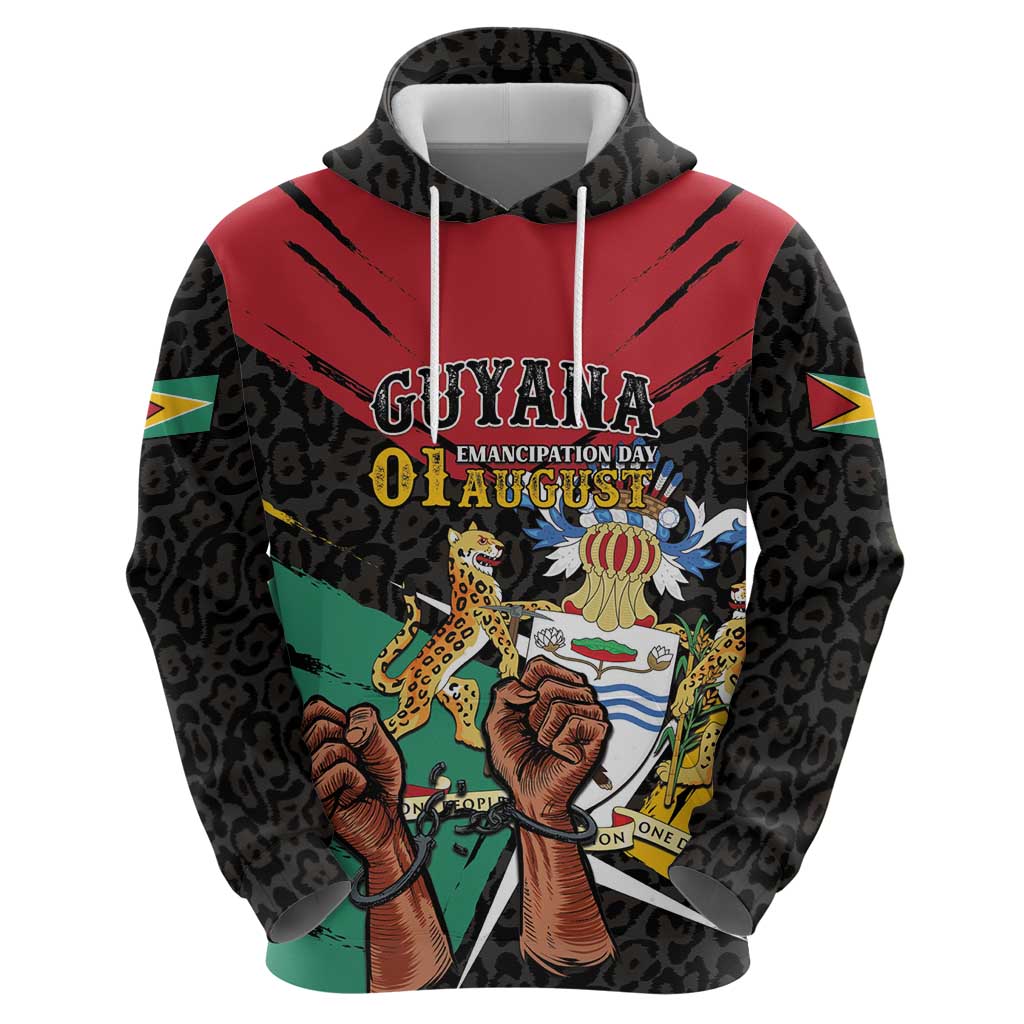 Personalized Guyana Emancipation Day Hoodie Jaguar Skin Pattern LT01