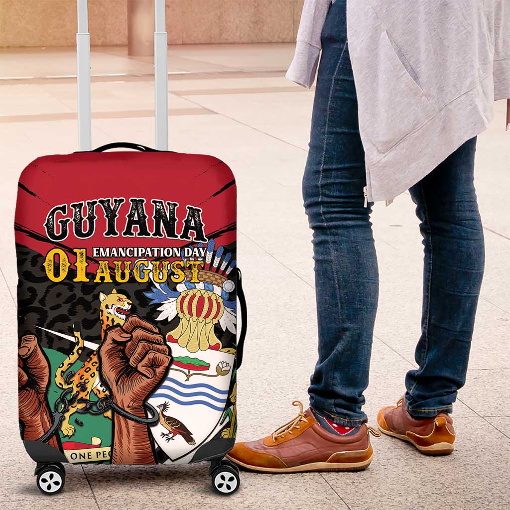 Guyana Emancipation Day Luggage Cover Jaguar Skin Pattern LT01