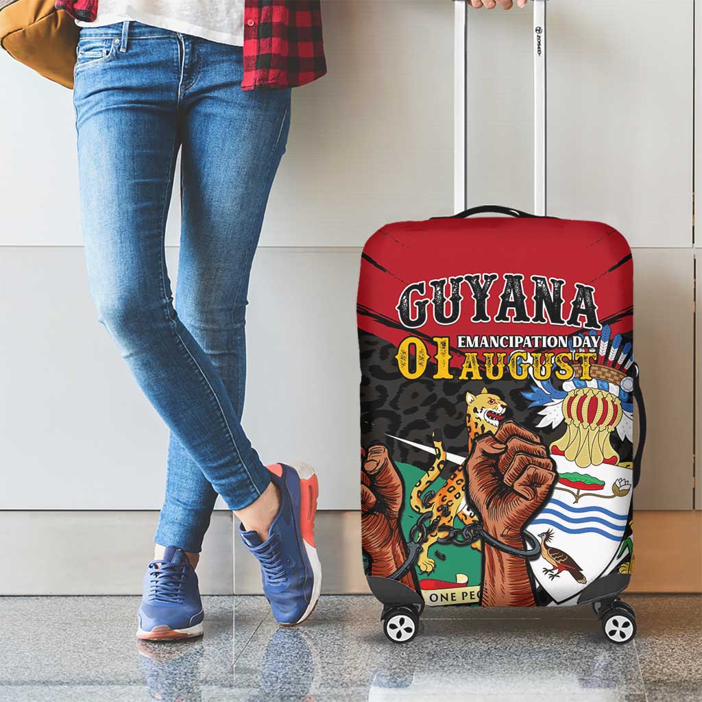 Guyana Emancipation Day Luggage Cover Jaguar Skin Pattern LT01