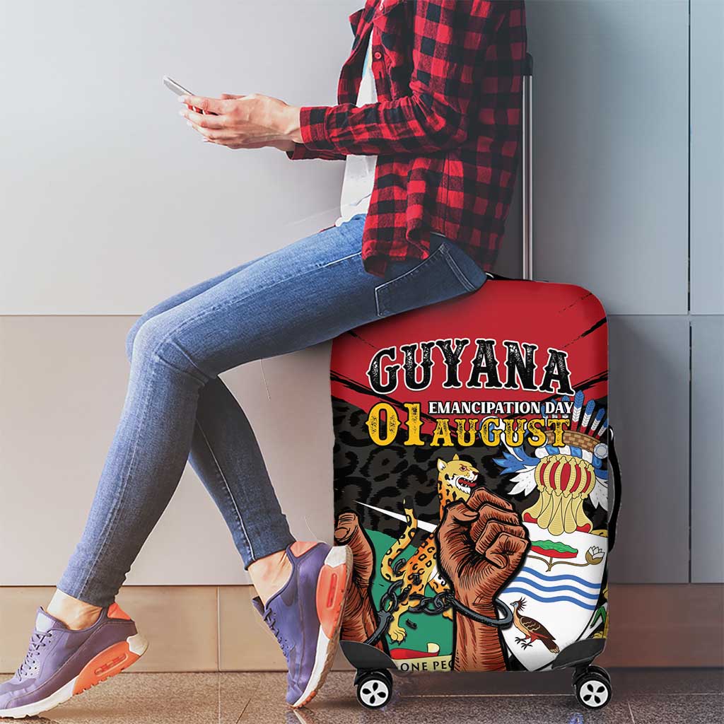 Guyana Emancipation Day Luggage Cover Jaguar Skin Pattern LT01