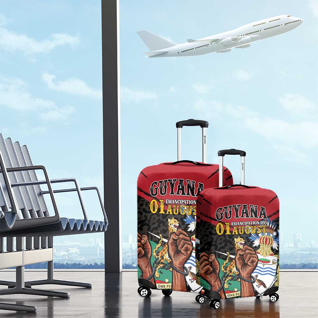 Guyana Emancipation Day Luggage Cover Jaguar Skin Pattern LT01