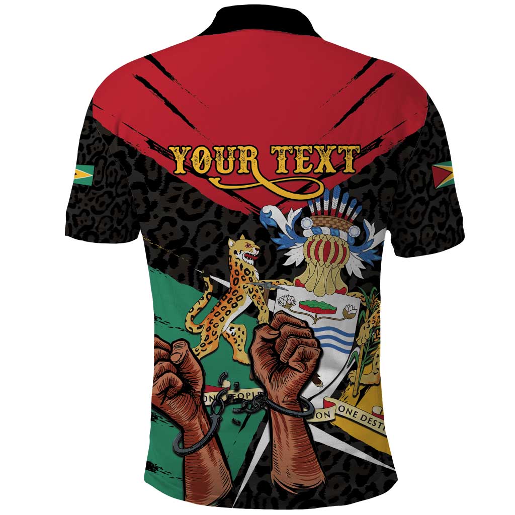 Personalized Guyana Emancipation Day Polo Shirt Jaguar Skin Pattern LT01