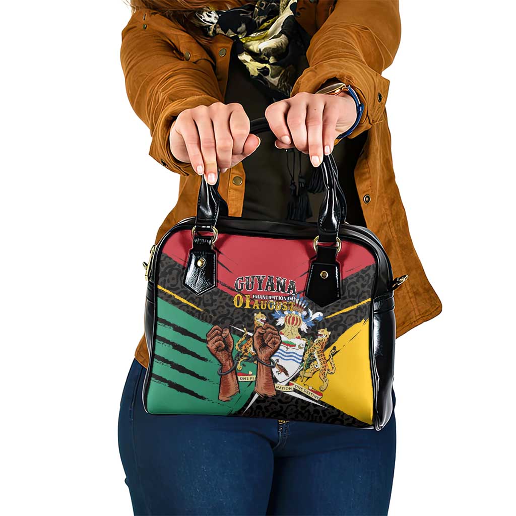 Guyana Emancipation Day Shoulder Handbag Jaguar Skin Pattern LT01