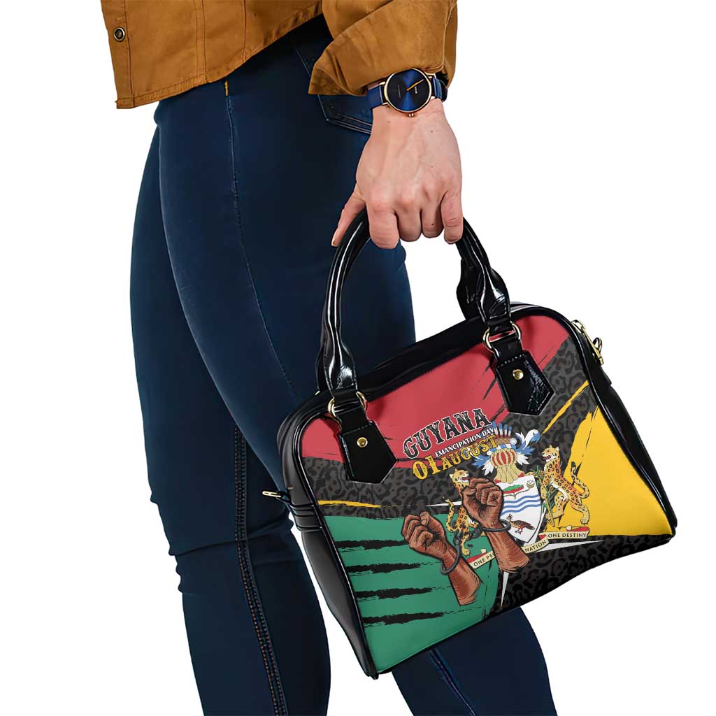 Guyana Emancipation Day Shoulder Handbag Jaguar Skin Pattern LT01