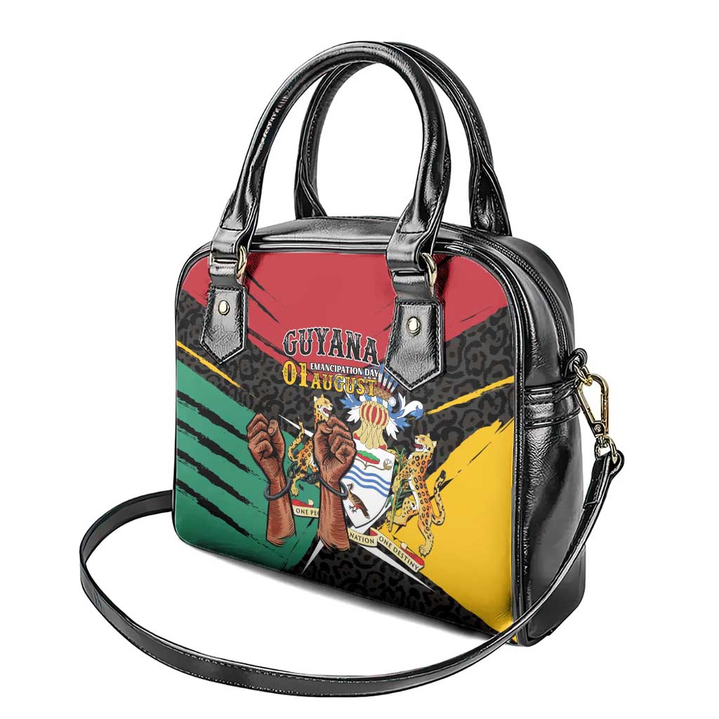 Guyana Emancipation Day Shoulder Handbag Jaguar Skin Pattern LT01