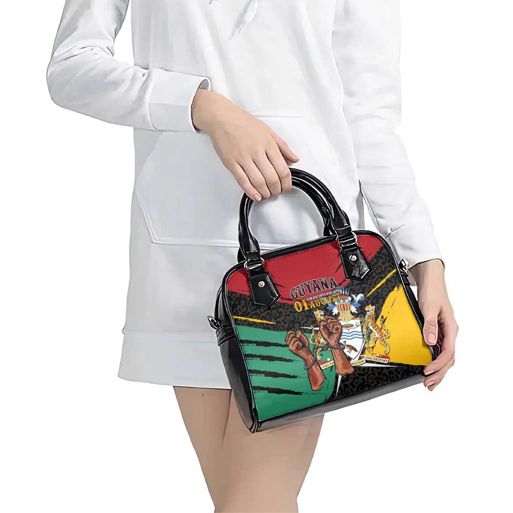 Guyana Emancipation Day Shoulder Handbag Jaguar Skin Pattern LT01