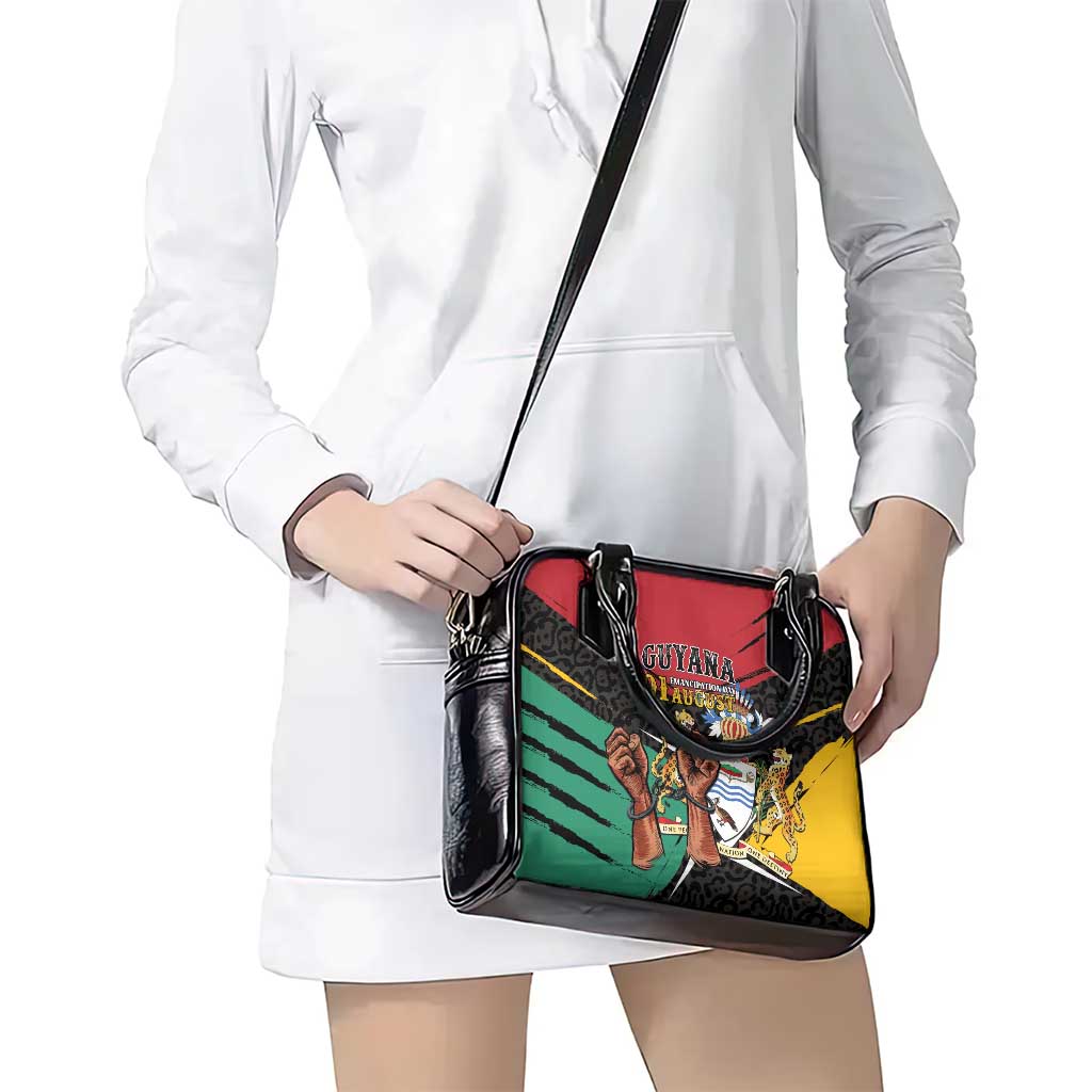Guyana Emancipation Day Shoulder Handbag Jaguar Skin Pattern LT01