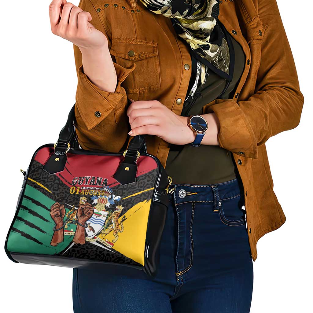 Guyana Emancipation Day Shoulder Handbag Jaguar Skin Pattern LT01