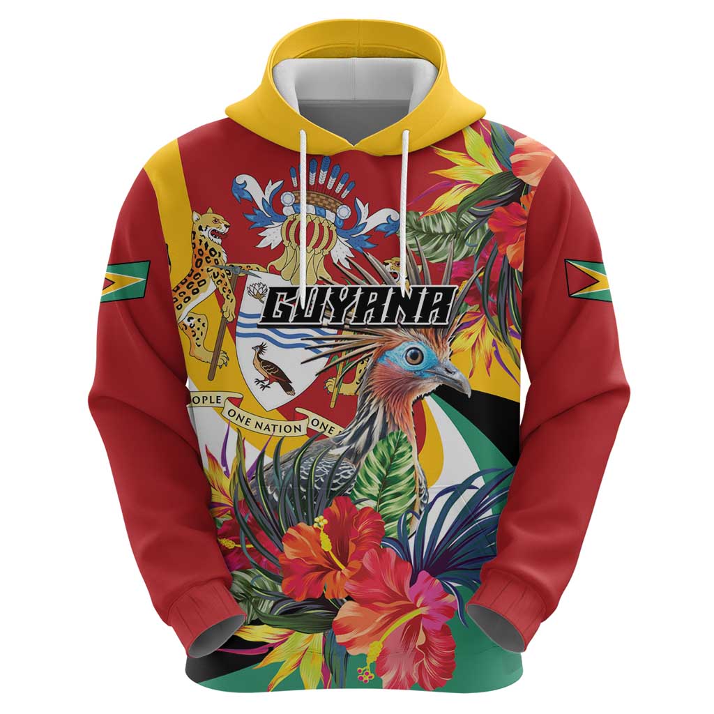 Personalized Guyana Canje Pheasant Hoodie Tropical Flowers LT01