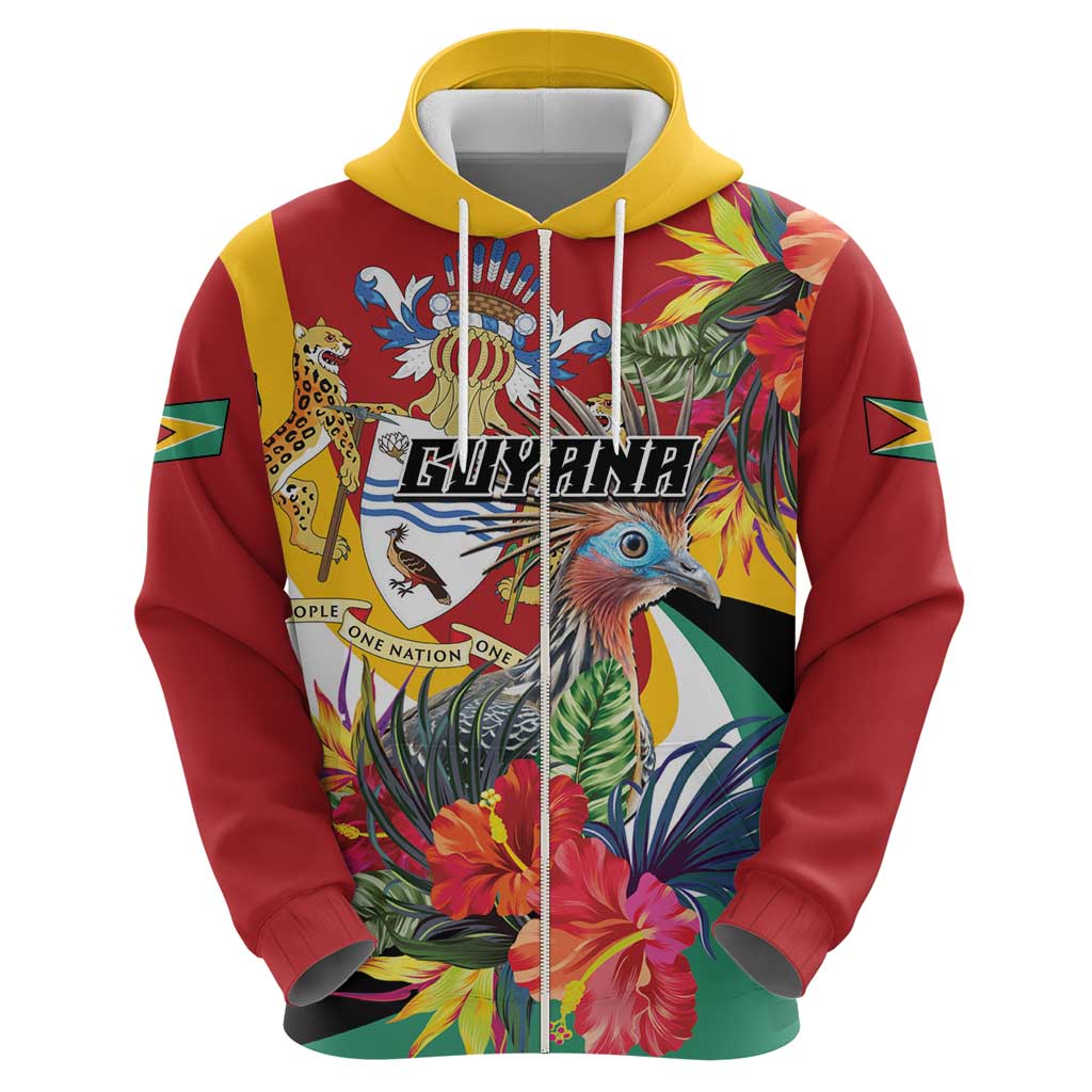 Personalized Guyana Canje Pheasant Hoodie Tropical Flowers LT01