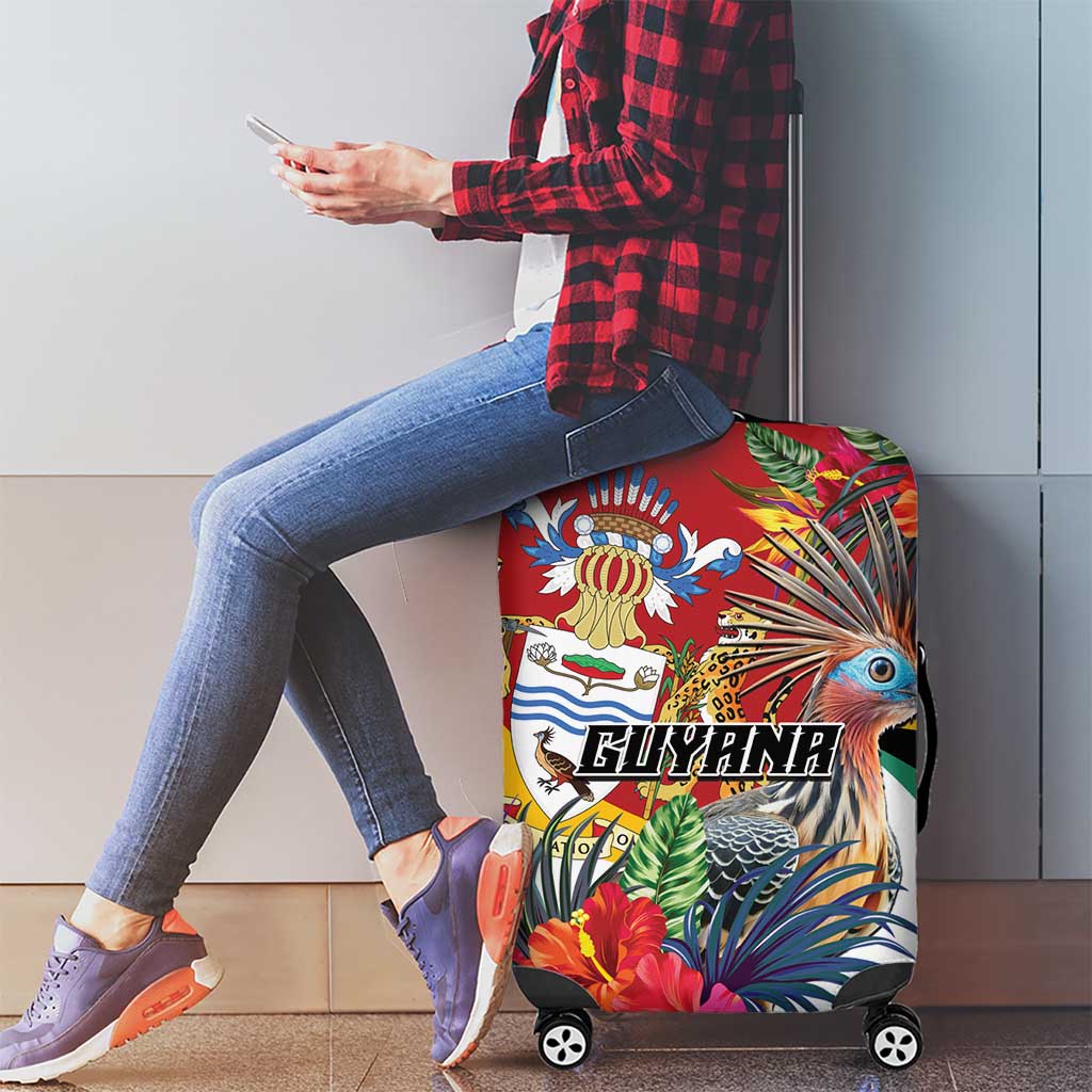 Guyana Canje Pheasant Luggage Cover Tropical Flowers LT01