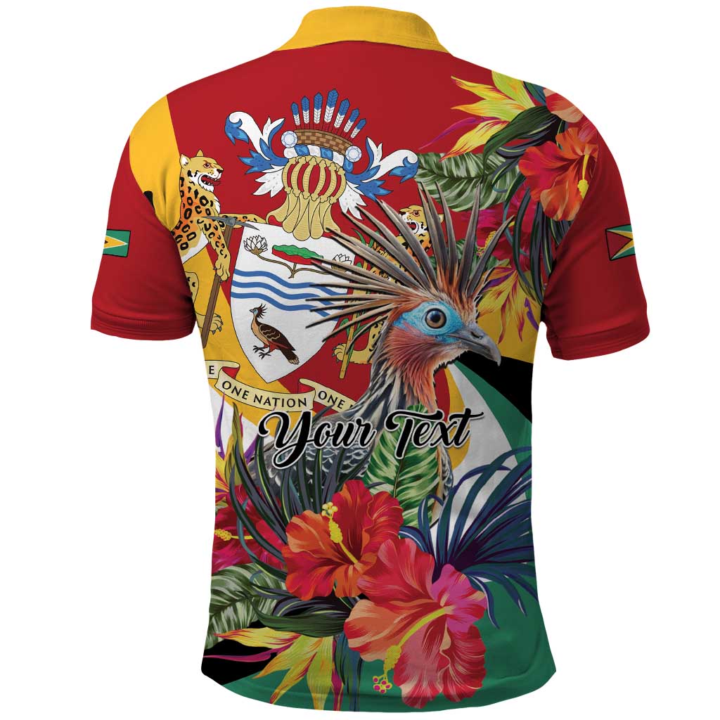 Personalized Guyana Canje Pheasant Polo Shirt Tropical Flowers LT01