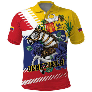 Personalized Venezuela White Horse Polo Shirt Veneziola Flag Colors LT01