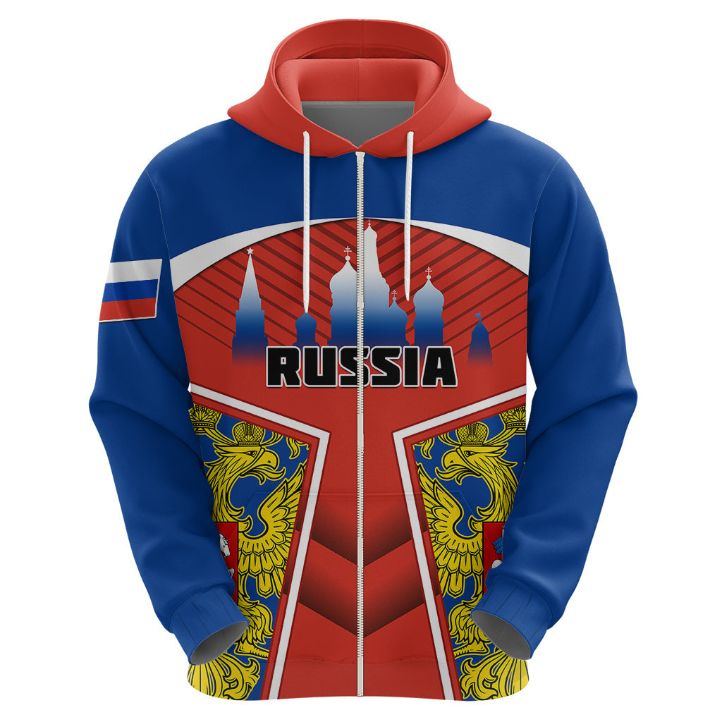 Personalised Russia Hoodie Russian Eagle and Kremlin LT01