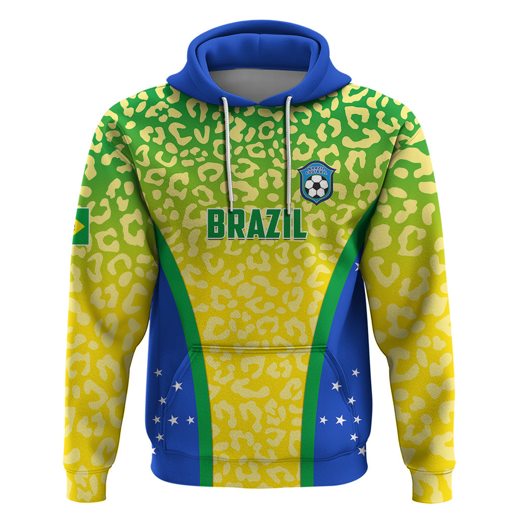 Brazil Football Hoodie Brasil Leopard Pattern LT01