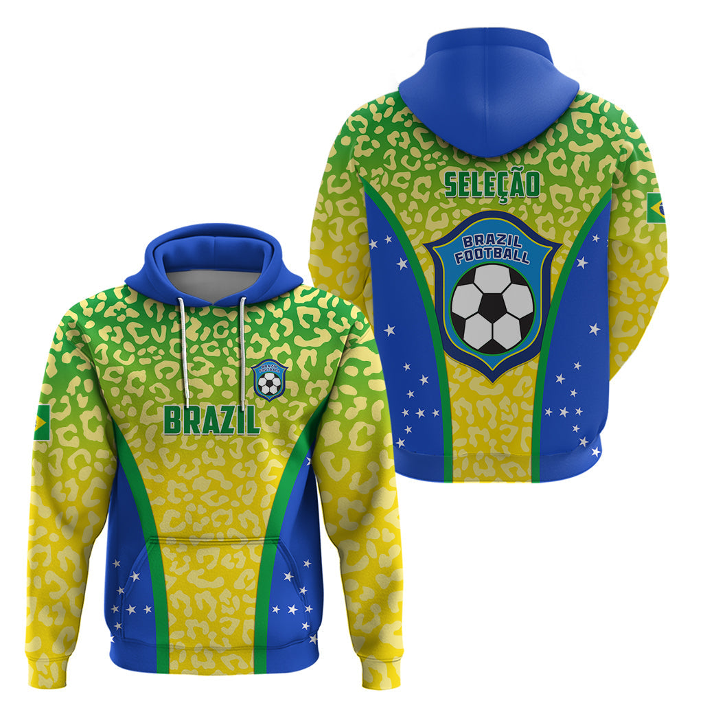 Brazil Football Hoodie Brasil Leopard Pattern LT01