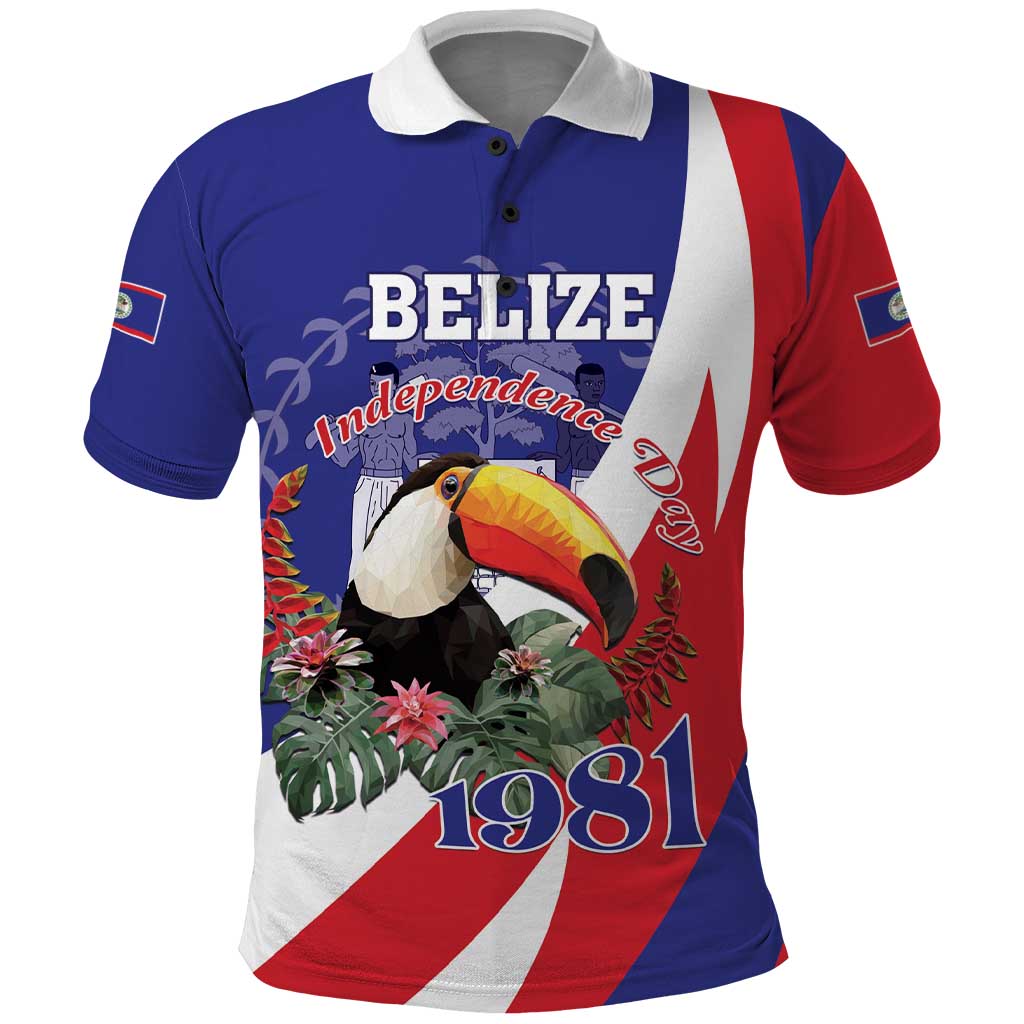 Belize Independence Day 1981 Polo Shirt Bileez Keel Billed Toucan LT01