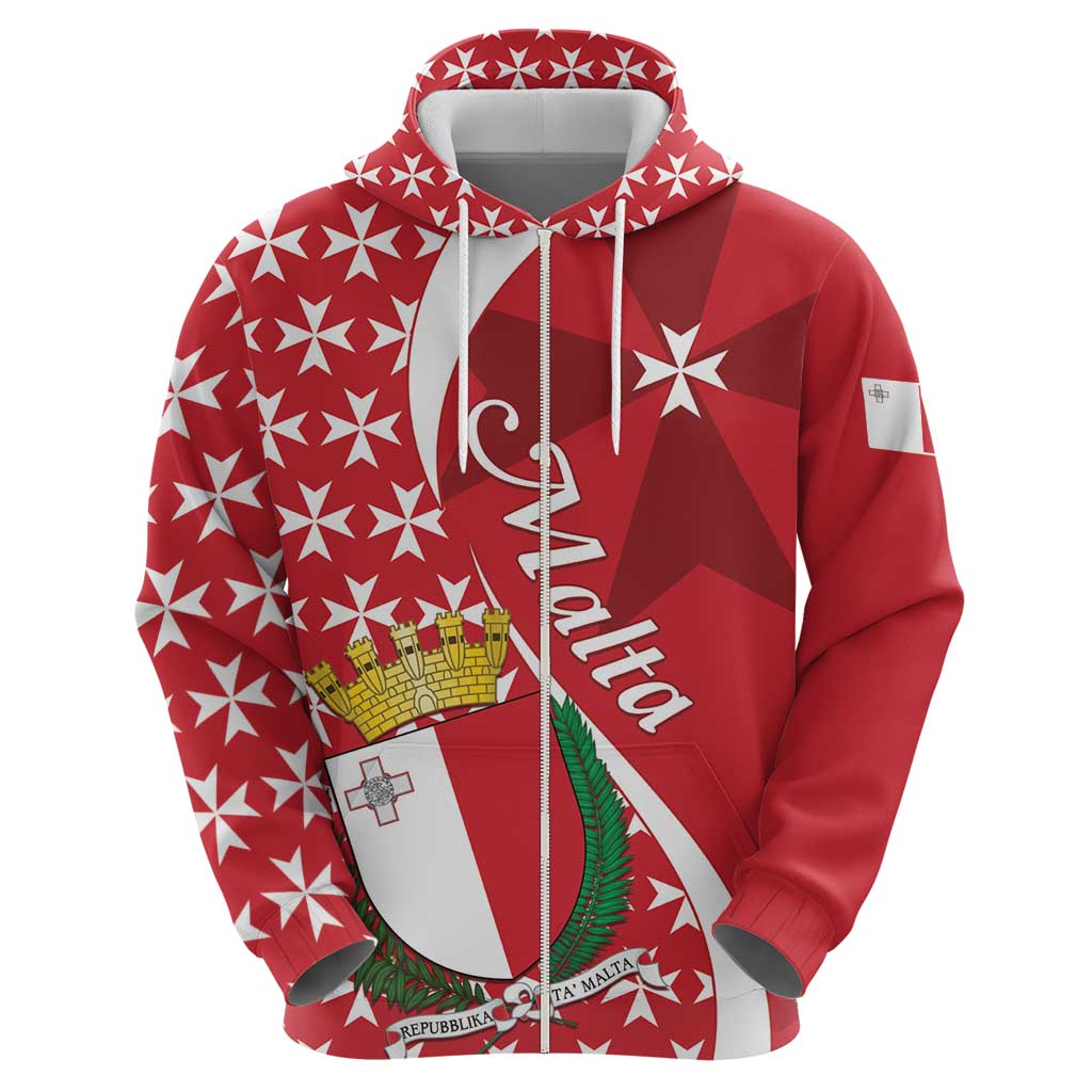 Malta Hoodie Virtute et constantia Maltese Cross Pattern LT01