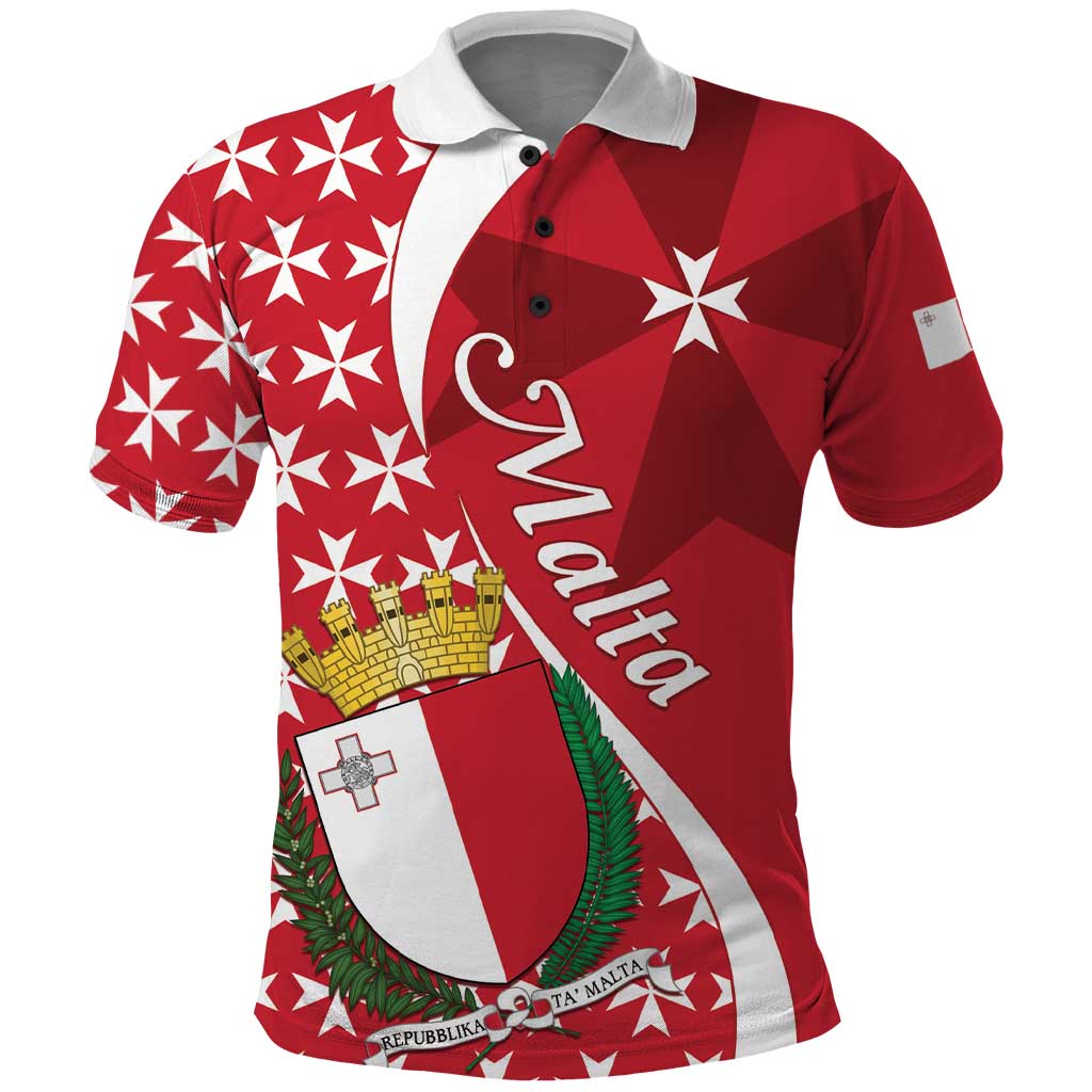 Malta Polo Shirt Virtute et constantia Maltese Cross Pattern LT01