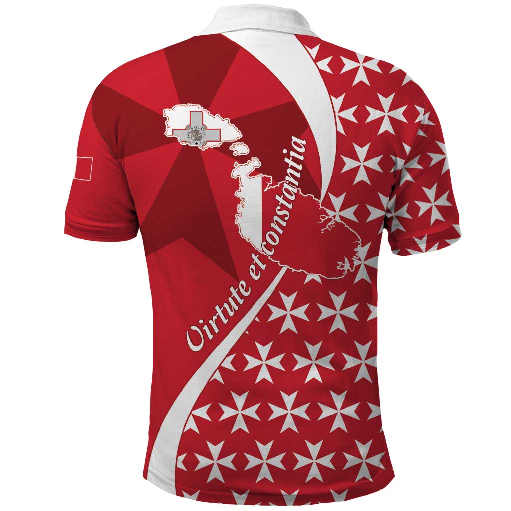 Malta Polo Shirt Virtute et constantia Maltese Cross Pattern LT01