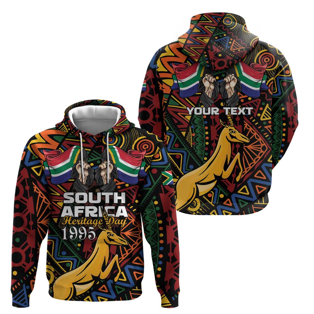 South African Heritage Day Hoodie Springbok African Pattern LT01
