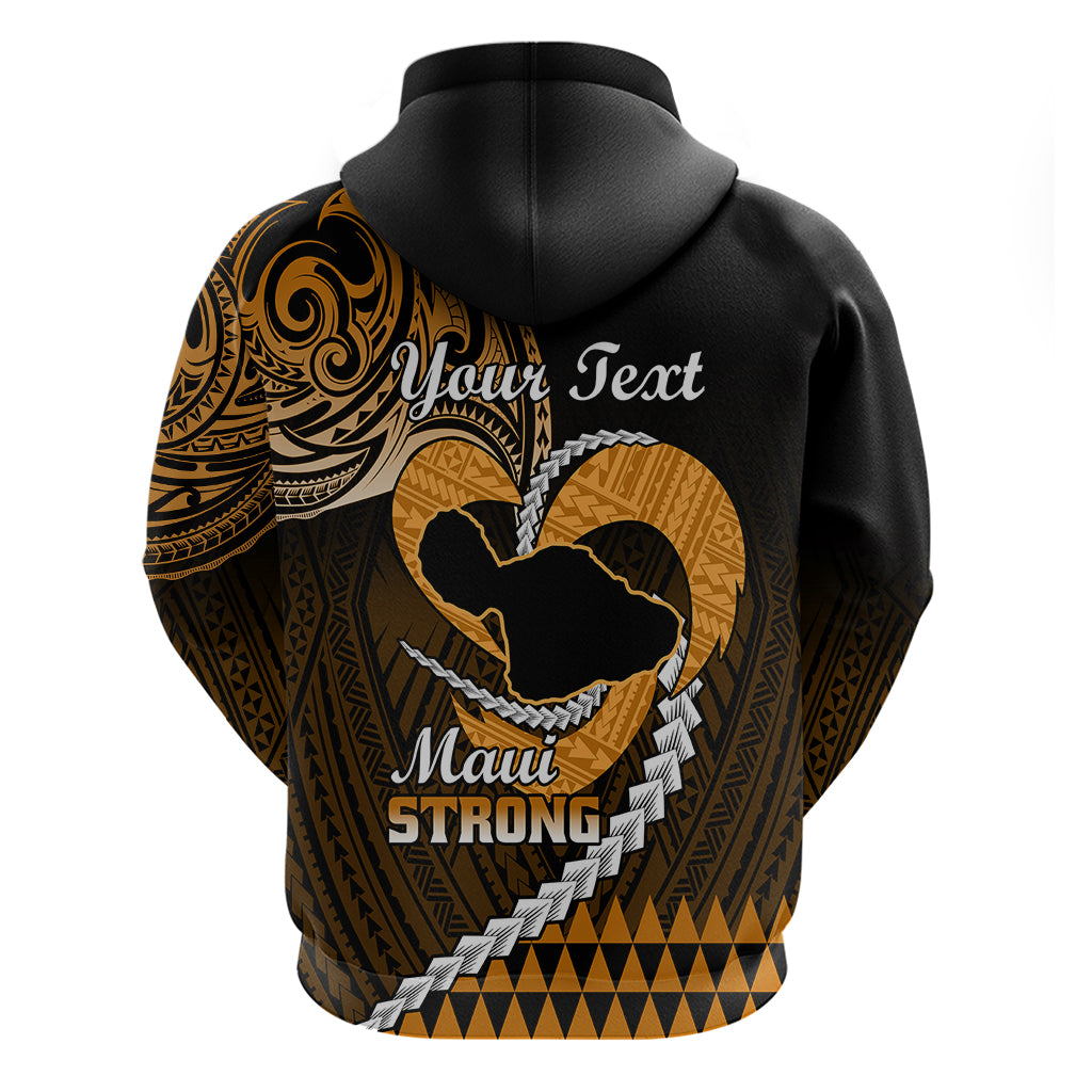 Personalised Hawaii Hoodie Maui Be Strong Kakau Gold Version LT01