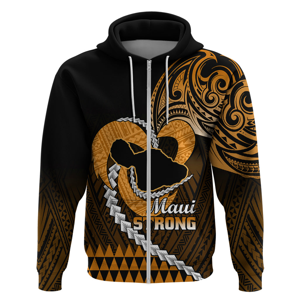 Personalised Hawaii Hoodie Maui Be Strong Kakau Gold Version LT01