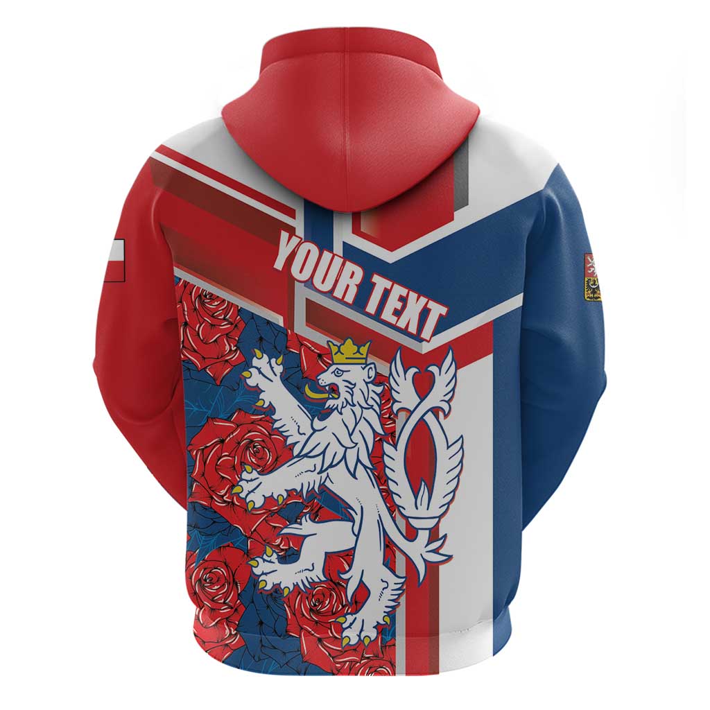Personalised Czech Republic Hoodie Czechia Lion Rosa Pattern LT01