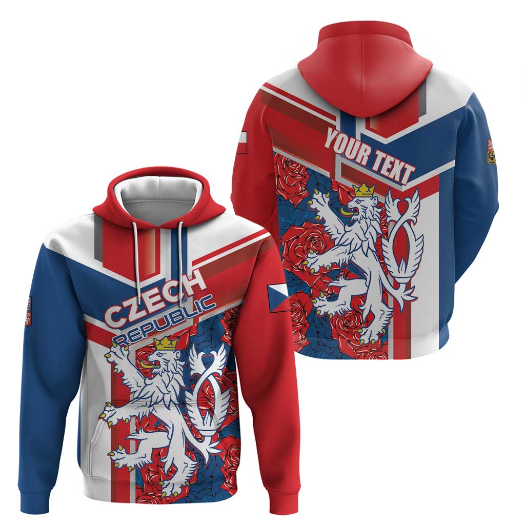 Personalised Czech Republic Hoodie Czechia Lion Rosa Pattern LT01