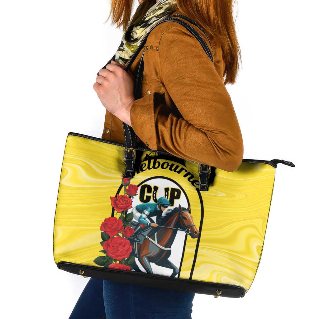 Melbourne Horse Racing Leather Tote Bag The Race That Stops The Nation LT01