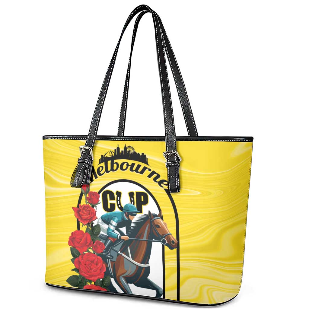 Melbourne Horse Racing Leather Tote Bag The Race That Stops The Nation LT01