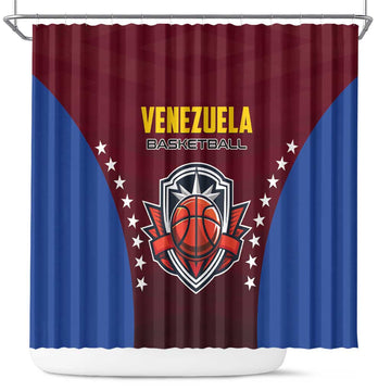 Venezuela Basketball Shower Curtain La Vinotinto de las alturas LT01