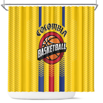 Colombia Basketball Shower Curtain Vamos Colombiana LT01