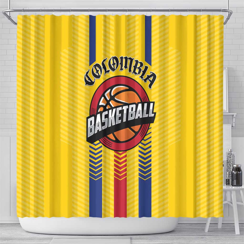 Colombia Basketball Shower Curtain Vamos Colombiana LT01