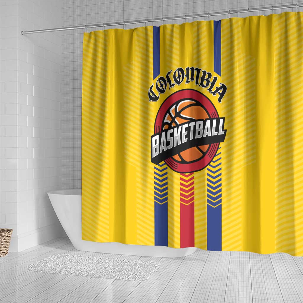 Colombia Basketball Shower Curtain Vamos Colombiana LT01