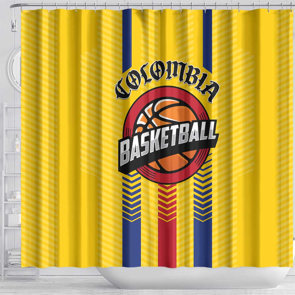 Colombia Basketball Shower Curtain Vamos Colombiana LT01