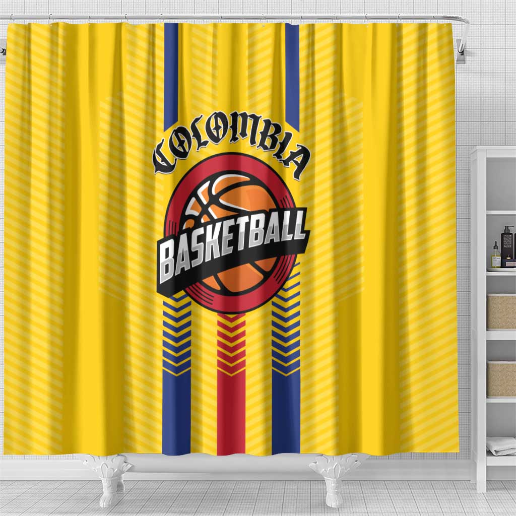Colombia Basketball Shower Curtain Vamos Colombiana LT01