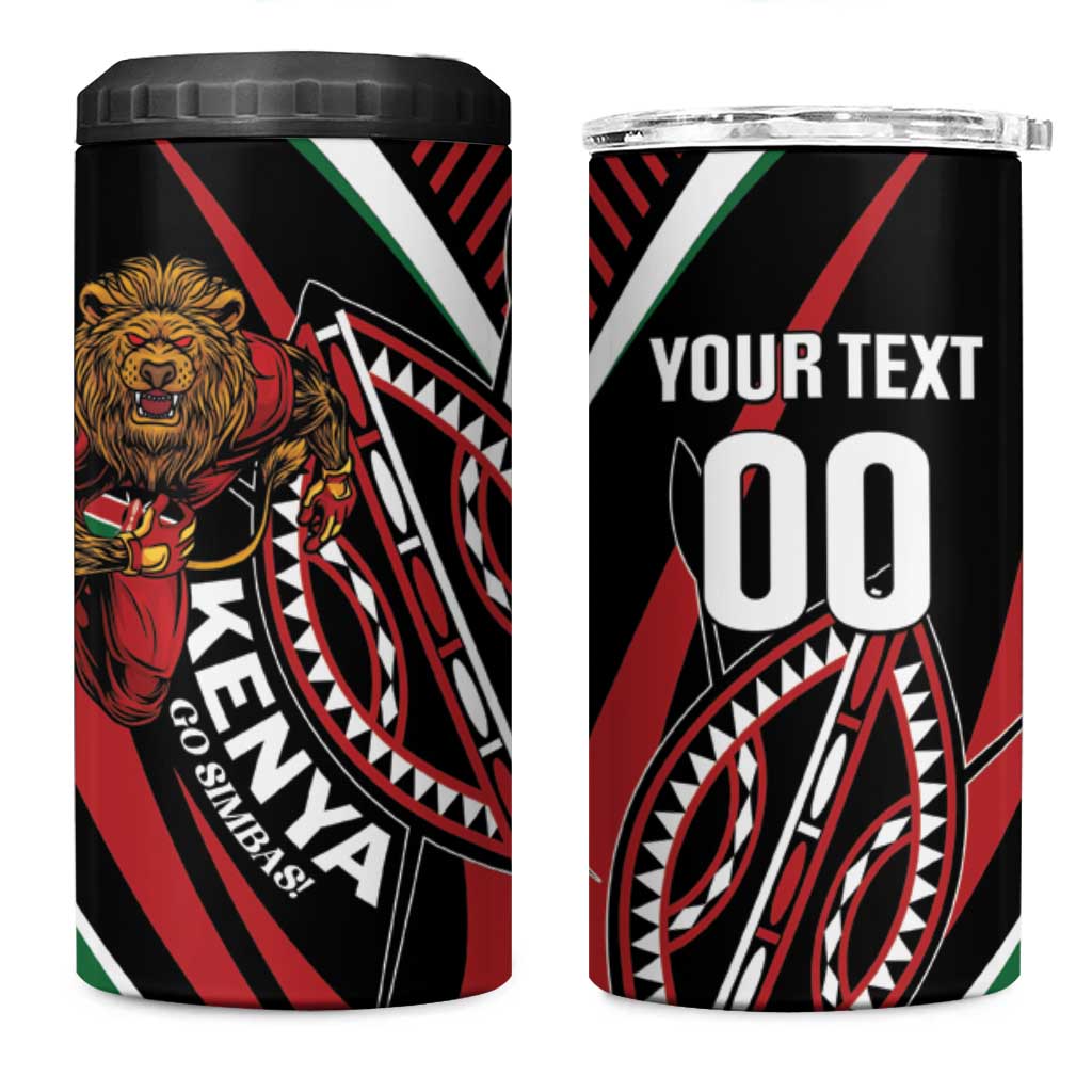 Custom Kenya Rugby 4 in 1 Can Cooler Tumbler Simbas Elevate Your Game LT01
