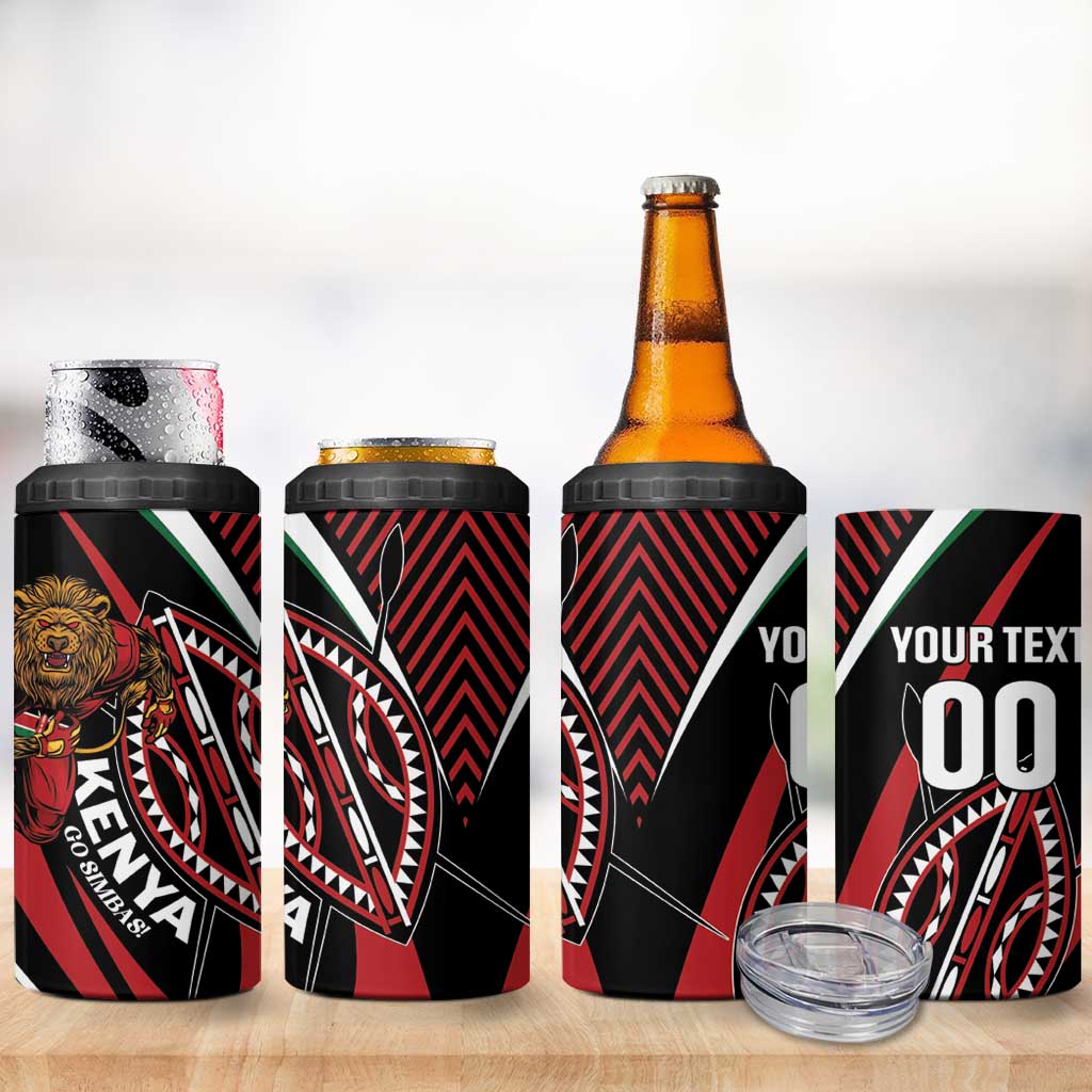 Custom Kenya Rugby 4 in 1 Can Cooler Tumbler Simbas Elevate Your Game LT01