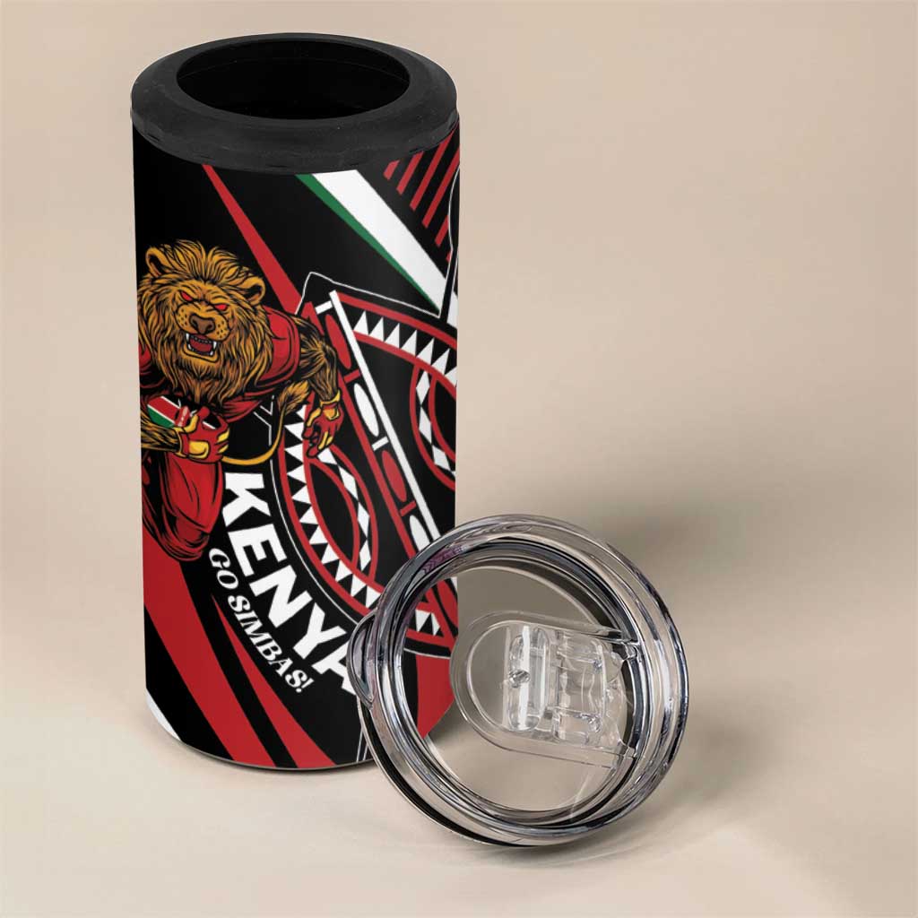 Custom Kenya Rugby 4 in 1 Can Cooler Tumbler Simbas Elevate Your Game LT01