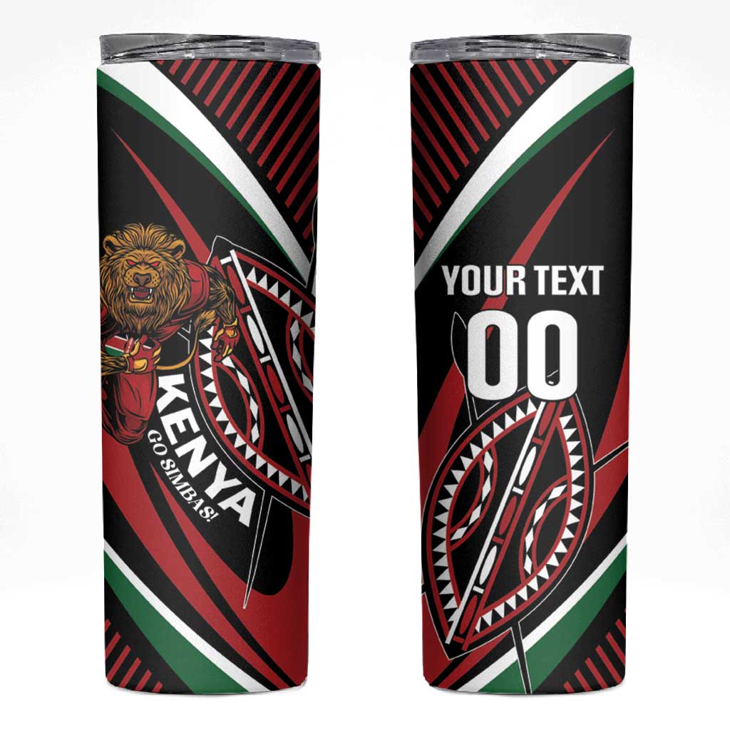 Custom Kenya Rugby Skinny Tumbler Simbas Elevate Your Game LT01