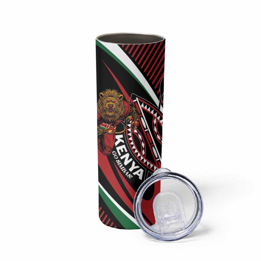 Custom Kenya Rugby Skinny Tumbler Simbas Elevate Your Game LT01