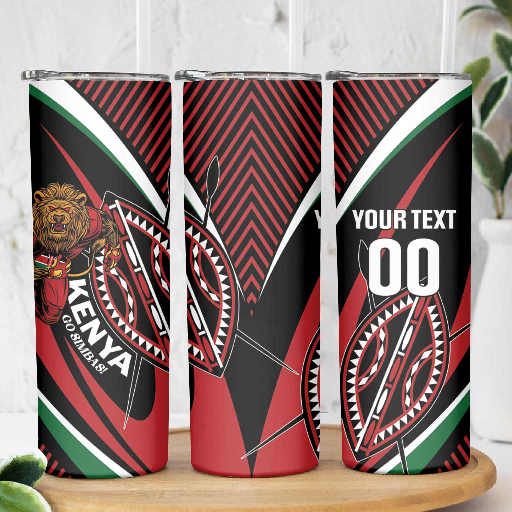Custom Kenya Rugby Skinny Tumbler Simbas Elevate Your Game LT01