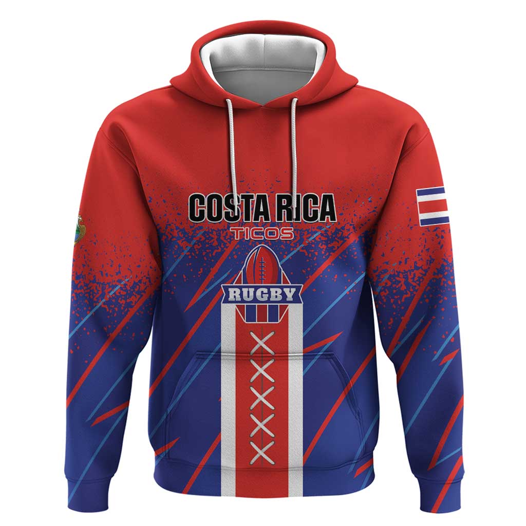 Custom Costa Rica Rugby Hoodie Ticos Go Champions LT01