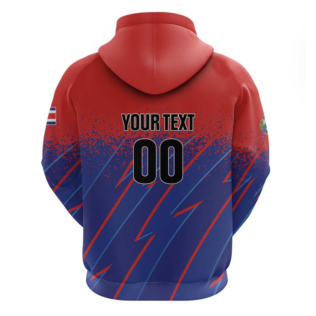 Custom Costa Rica Rugby Hoodie Ticos Go Champions LT01